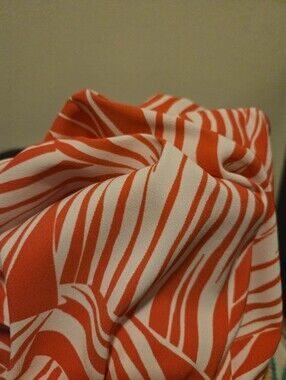 Ronni Nicole Orange and White Striped Accent Fabric